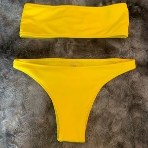 Neon Yellow tube top bikini from zaful